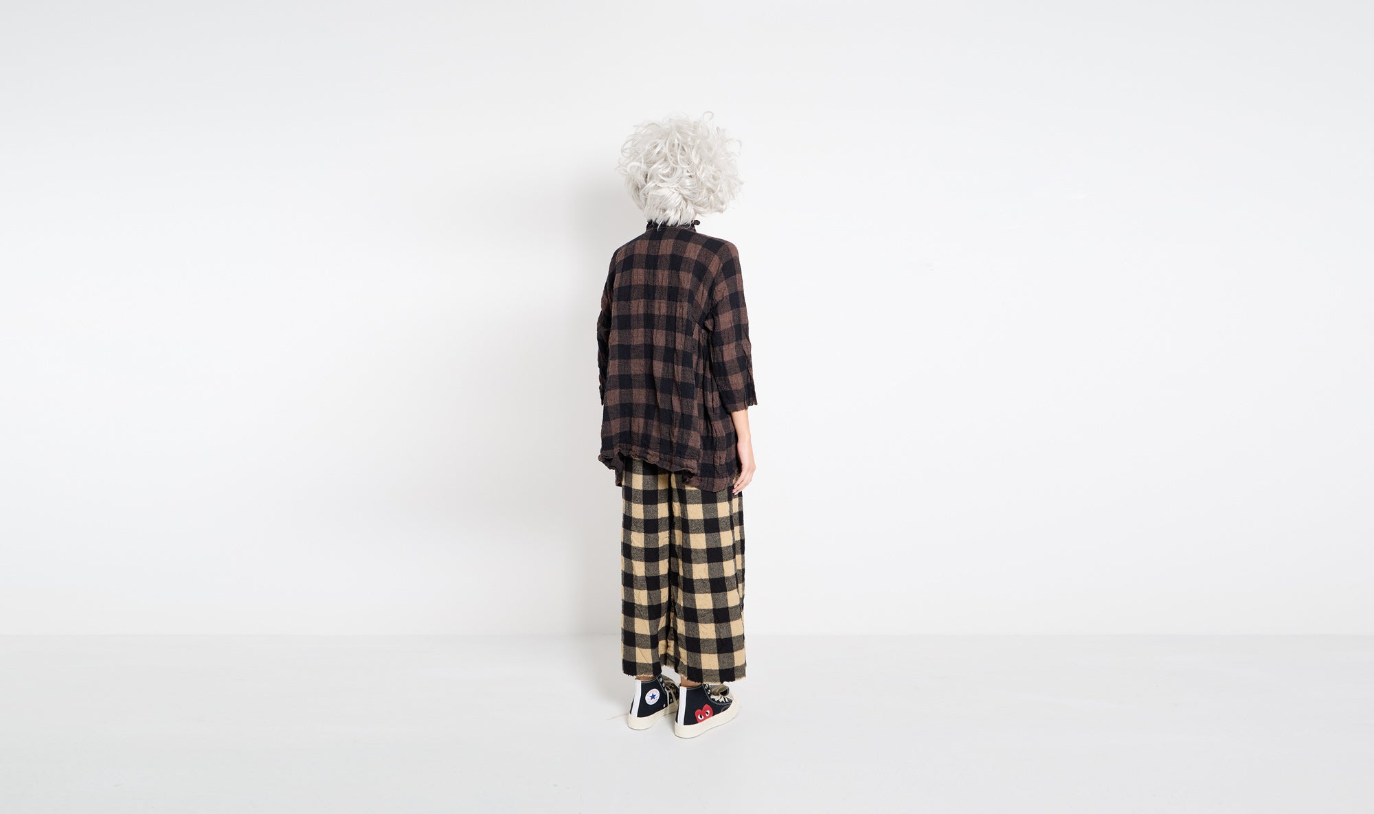 black brown check wool tunic Après Paris