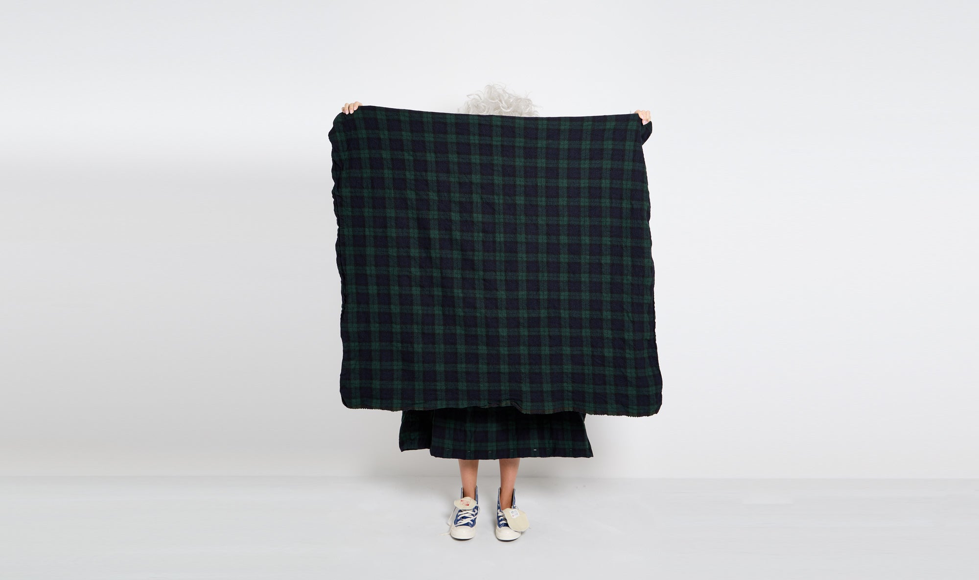 black green tartan wool outfit Après Paris