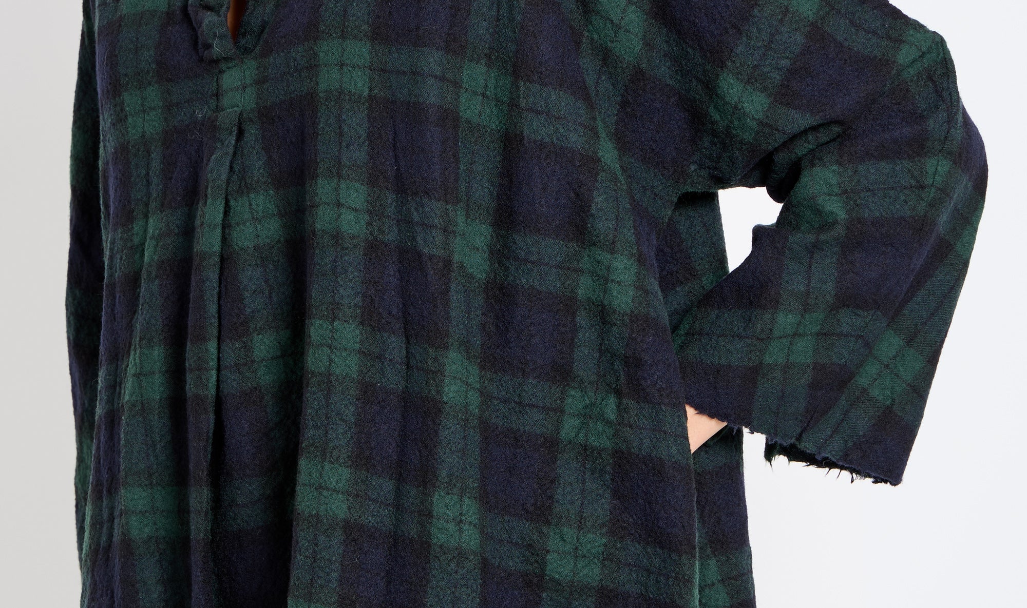 black green tartan wool outfit Après Paris