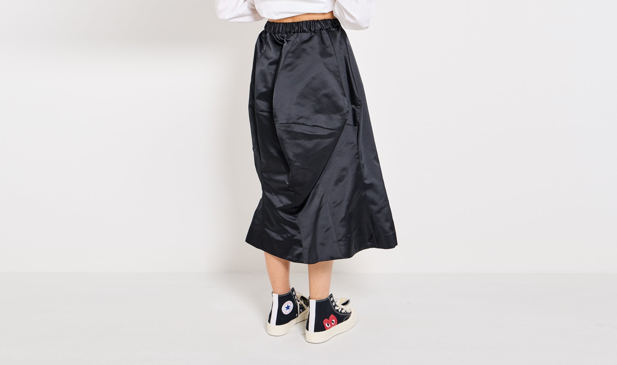 black polyester asymmetrical skirt Après Paris