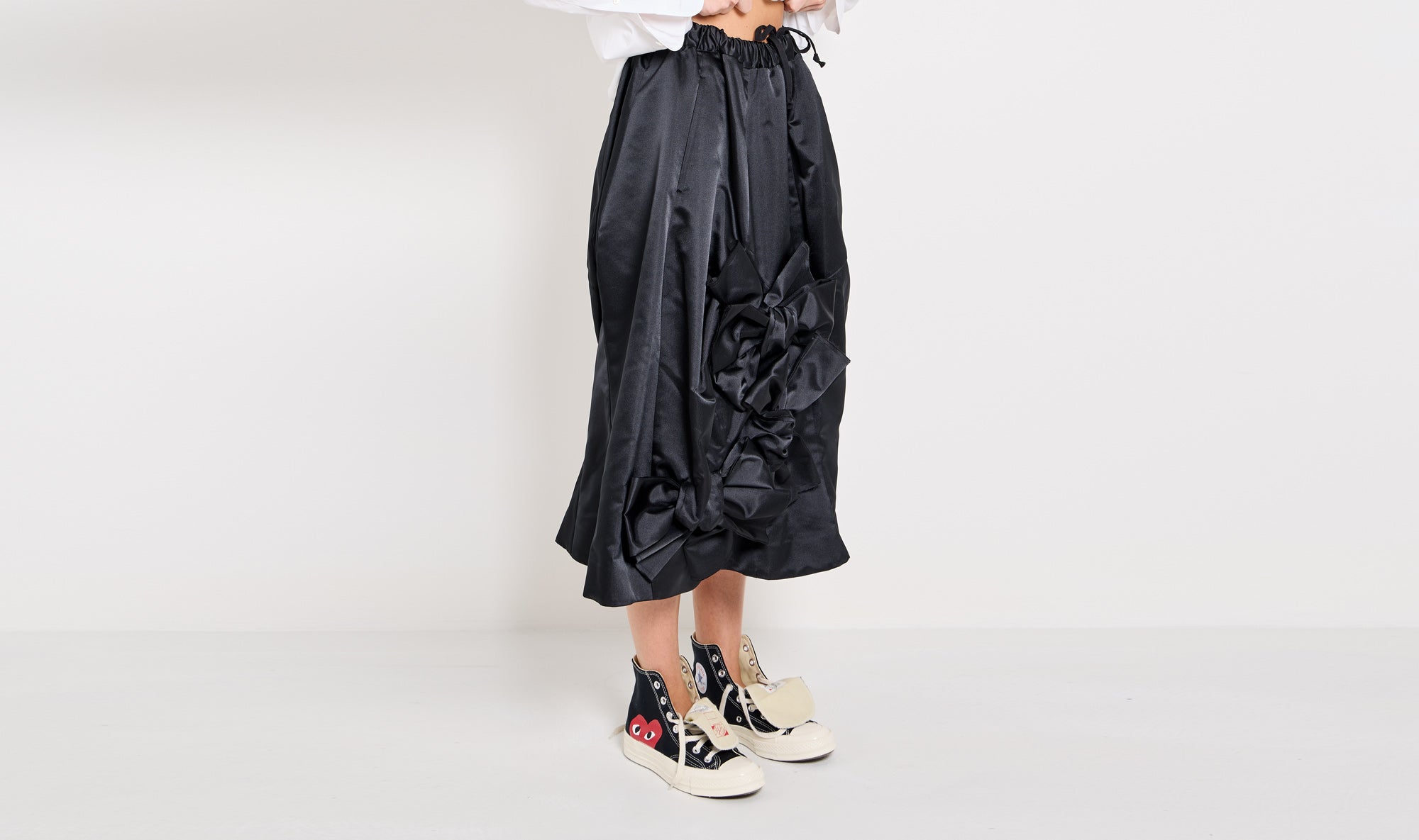 black polyester asymmetrical skirt Après Paris