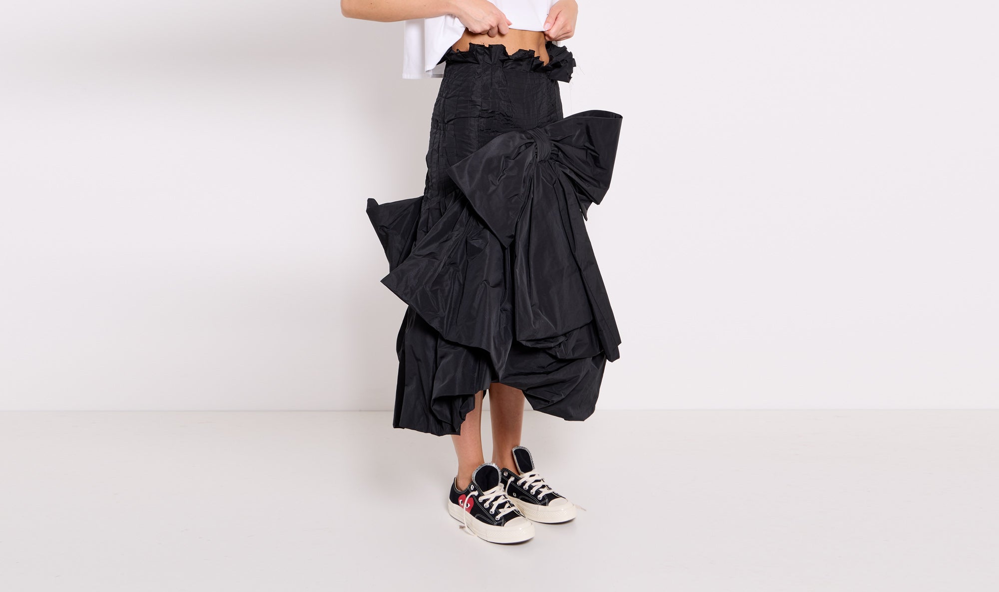 black polyester taffeta skirt Après Paris