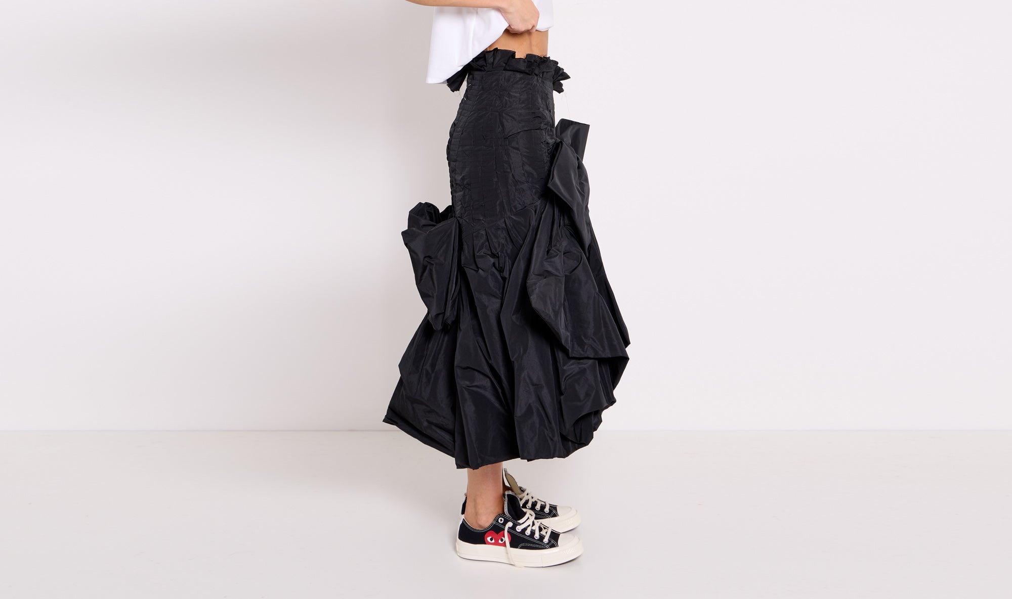 black polyester taffeta skirt Après Paris