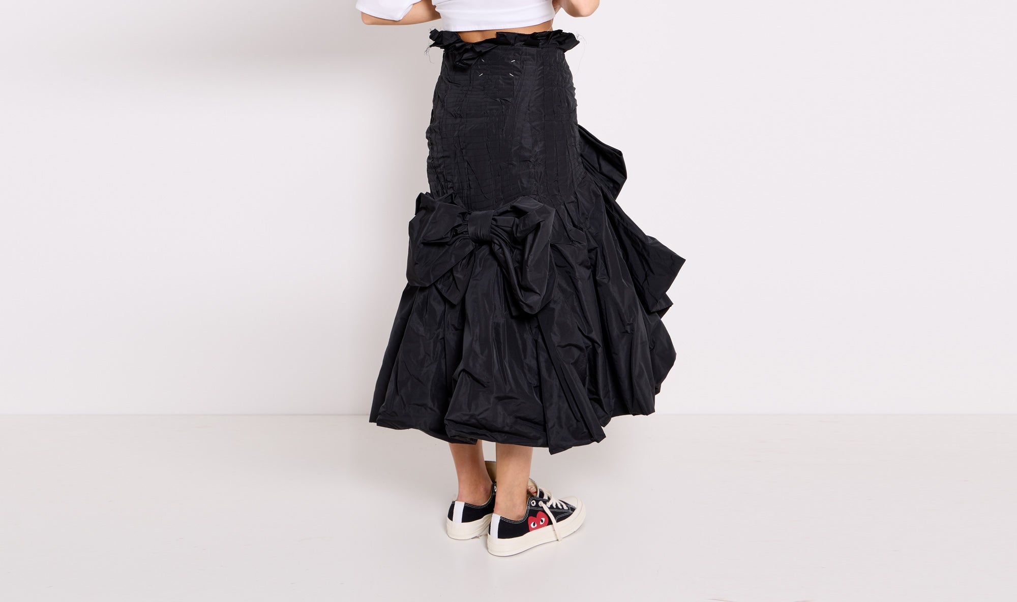 black polyester taffeta skirt Après Paris