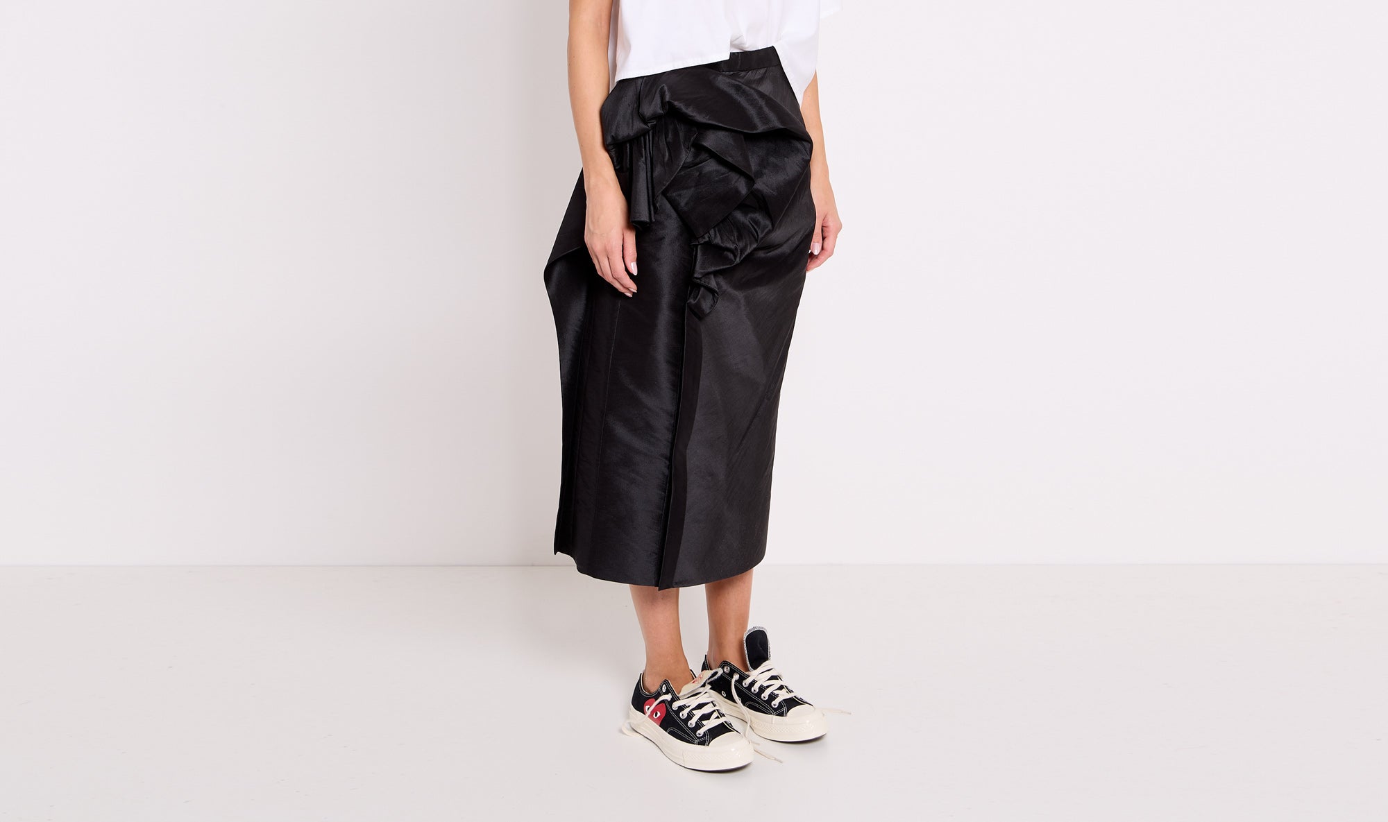 black silk polyester skirt Après Paris