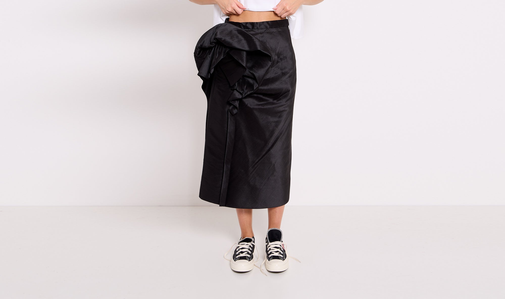 black silk polyester skirt Après Paris