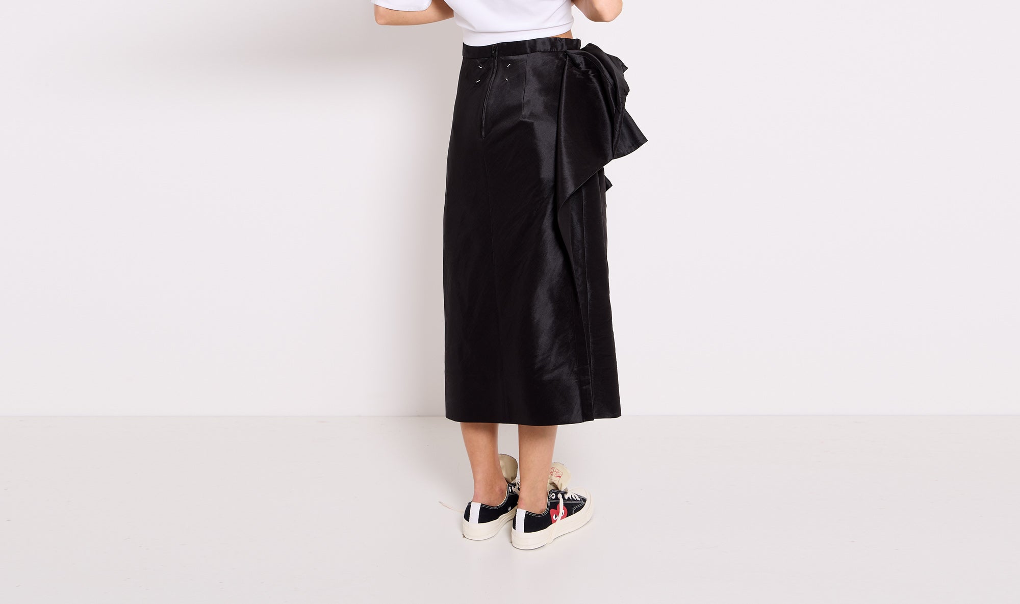 black silk polyester skirt Après Paris