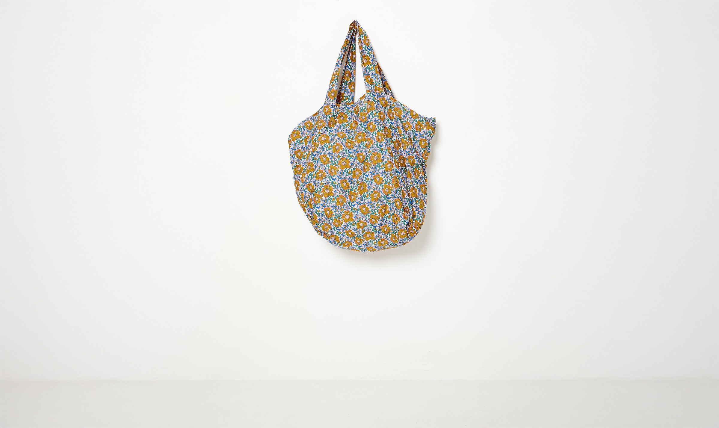 floral print cotton shopper bag