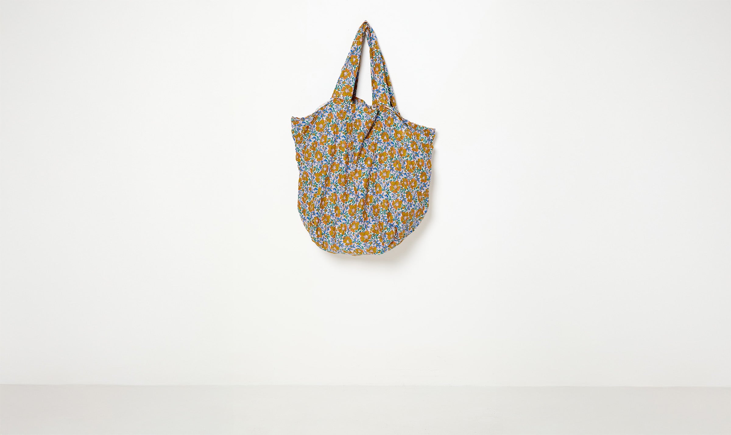floral print cotton shopper bag