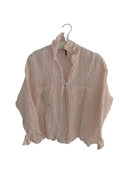 pink linen gauze shirt