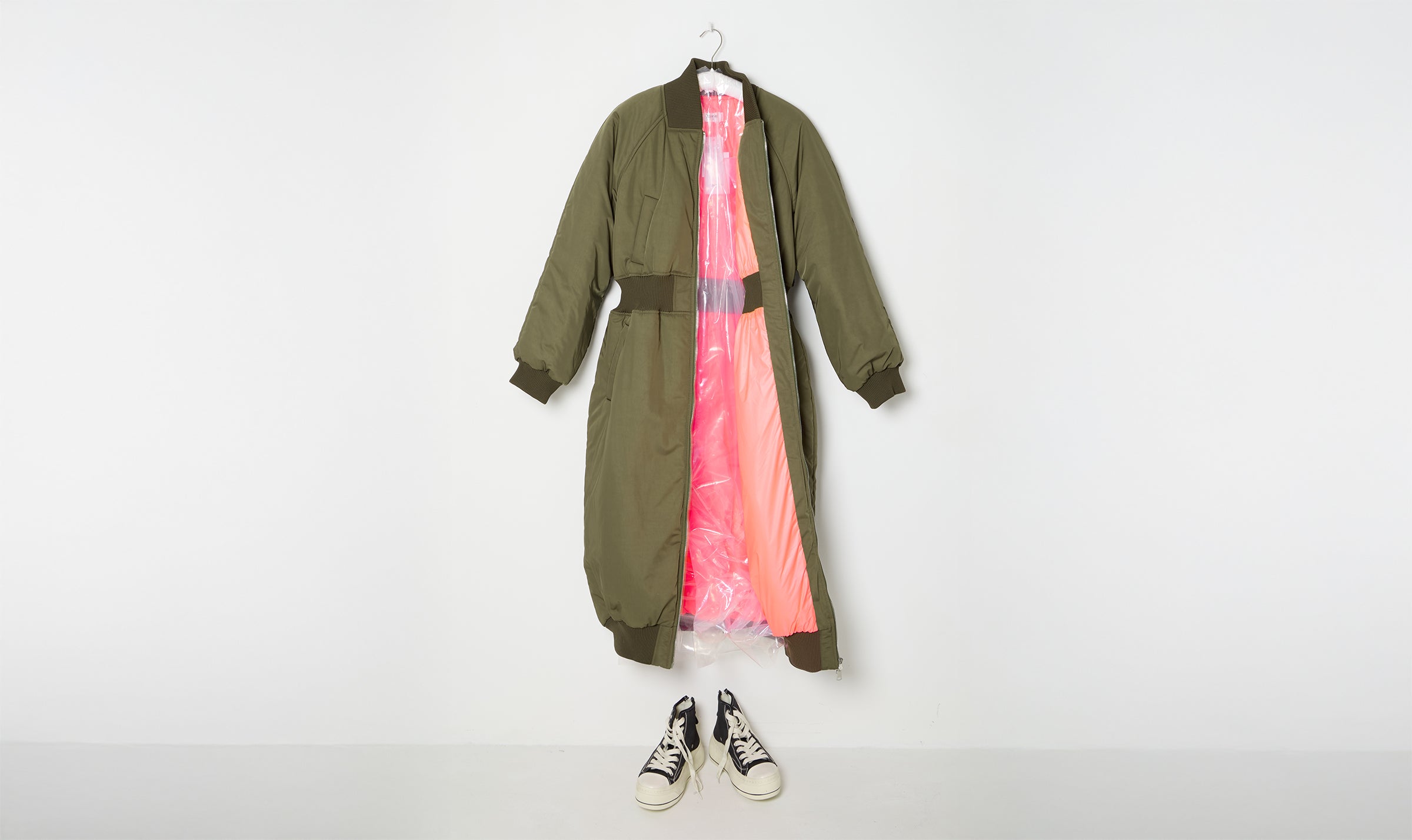 army green puffer bomber coat