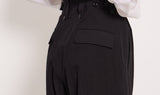 black high waist cotton trousers