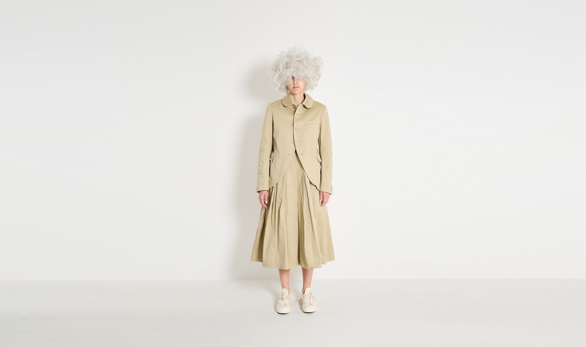 beige light buttons jacket