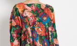 multicolor big flowers cotton tunic