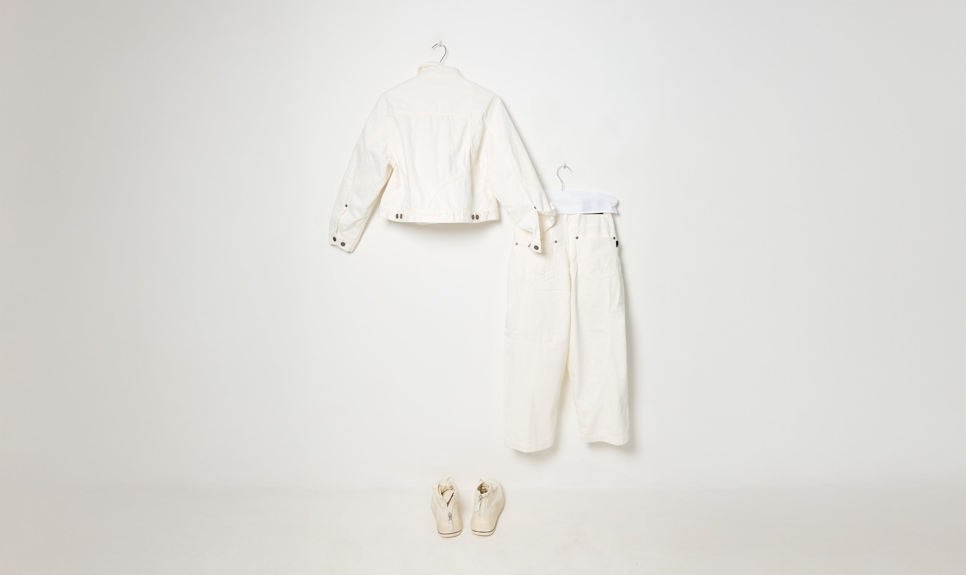 ivory white cotton denim jacket