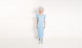 sky blue plissé dress