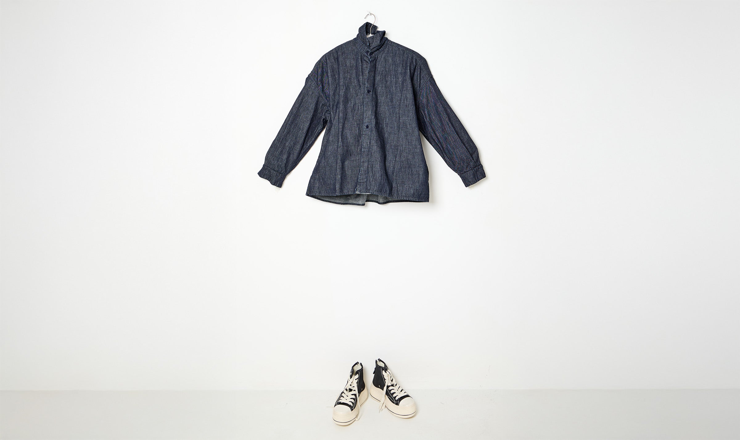 dark blue denim shirt