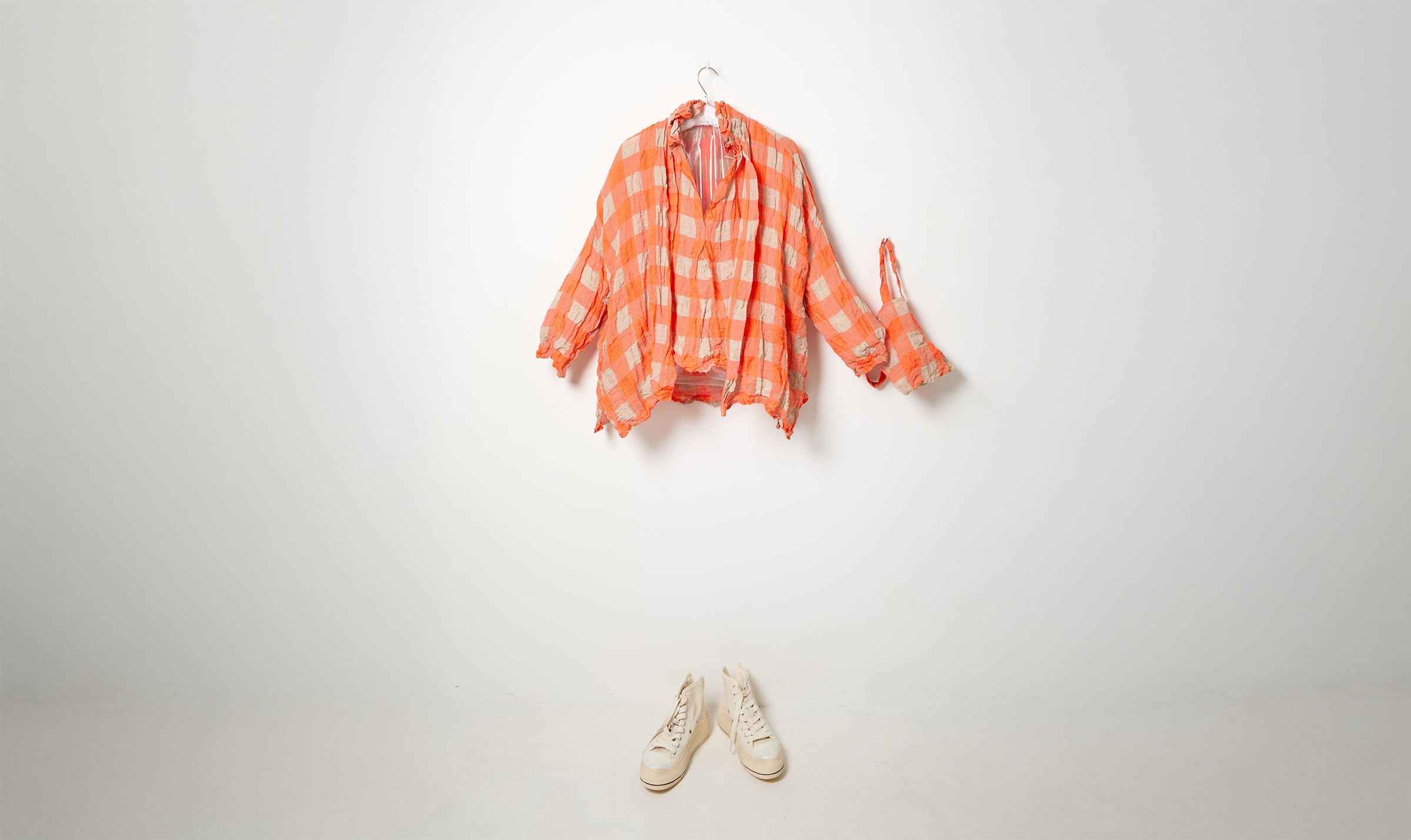 washed orange check Daniela Gregis layered look