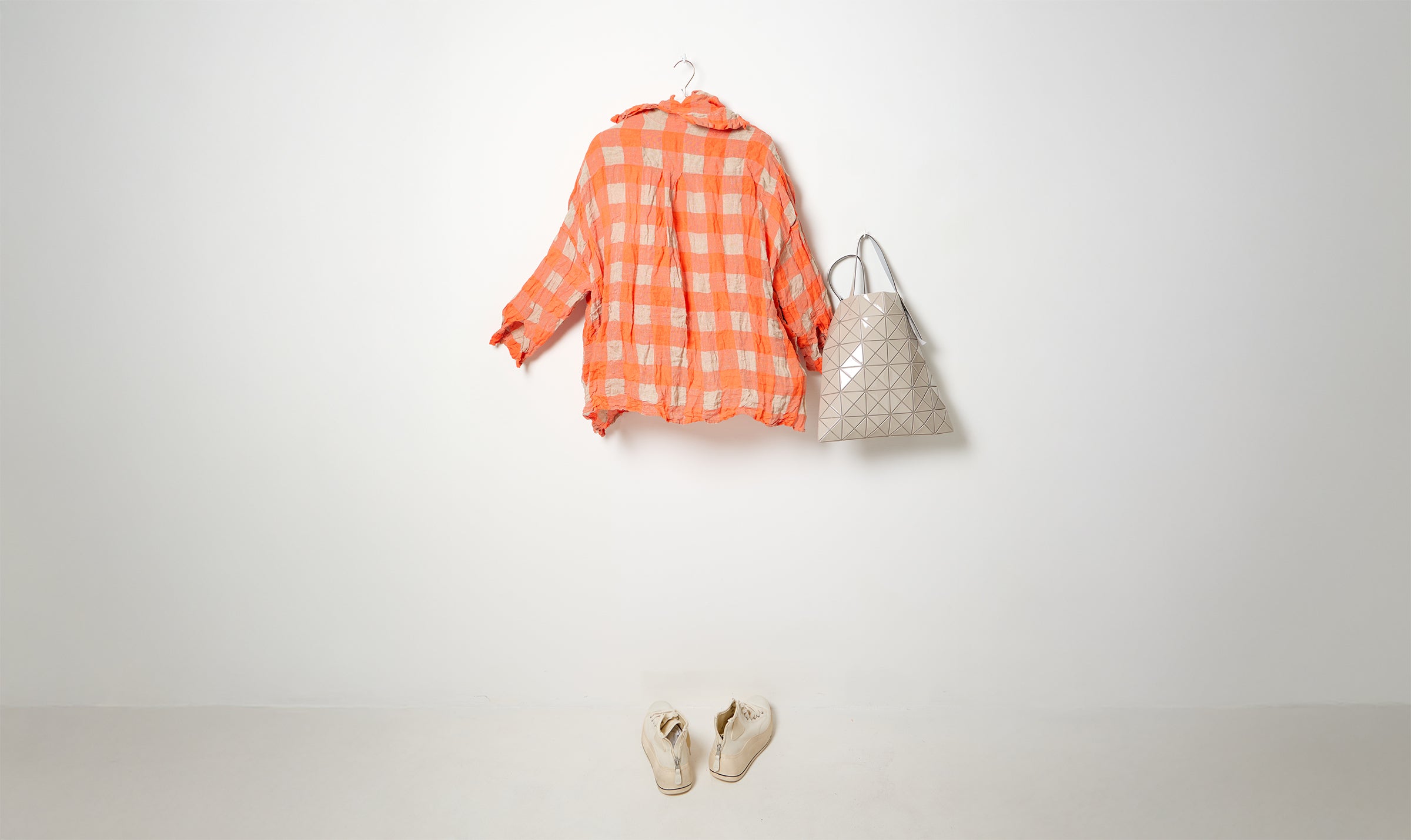 washed orange check Daniela Gregis layered look