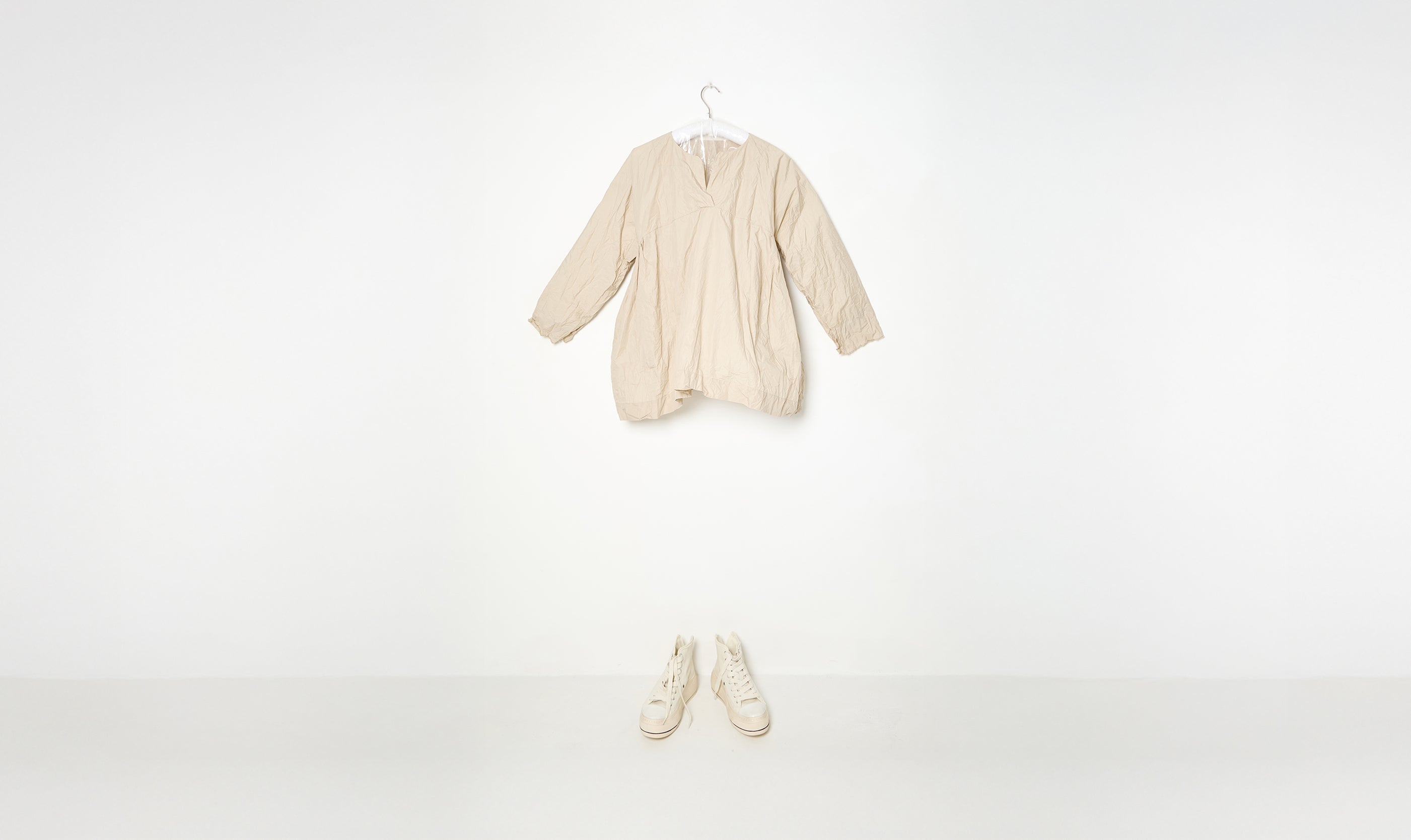 washed natural ecru cotton painter shirt