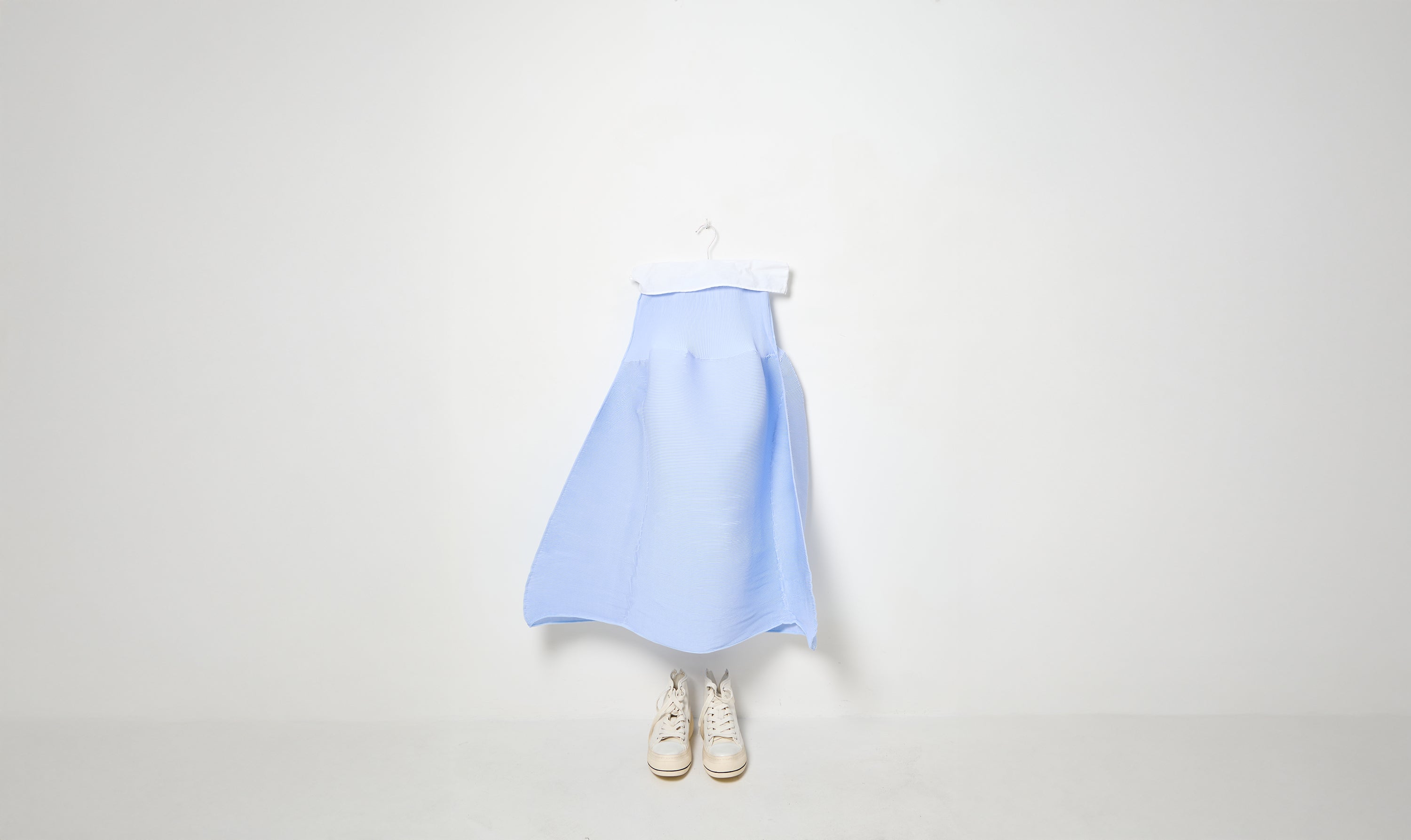 soft blue a-line ripple skirt