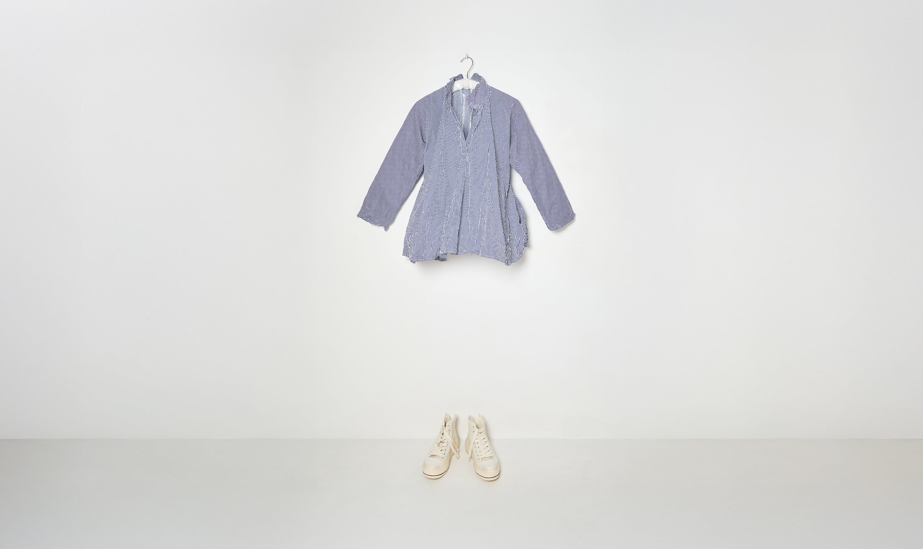 washed striped blue/white cotton blouse