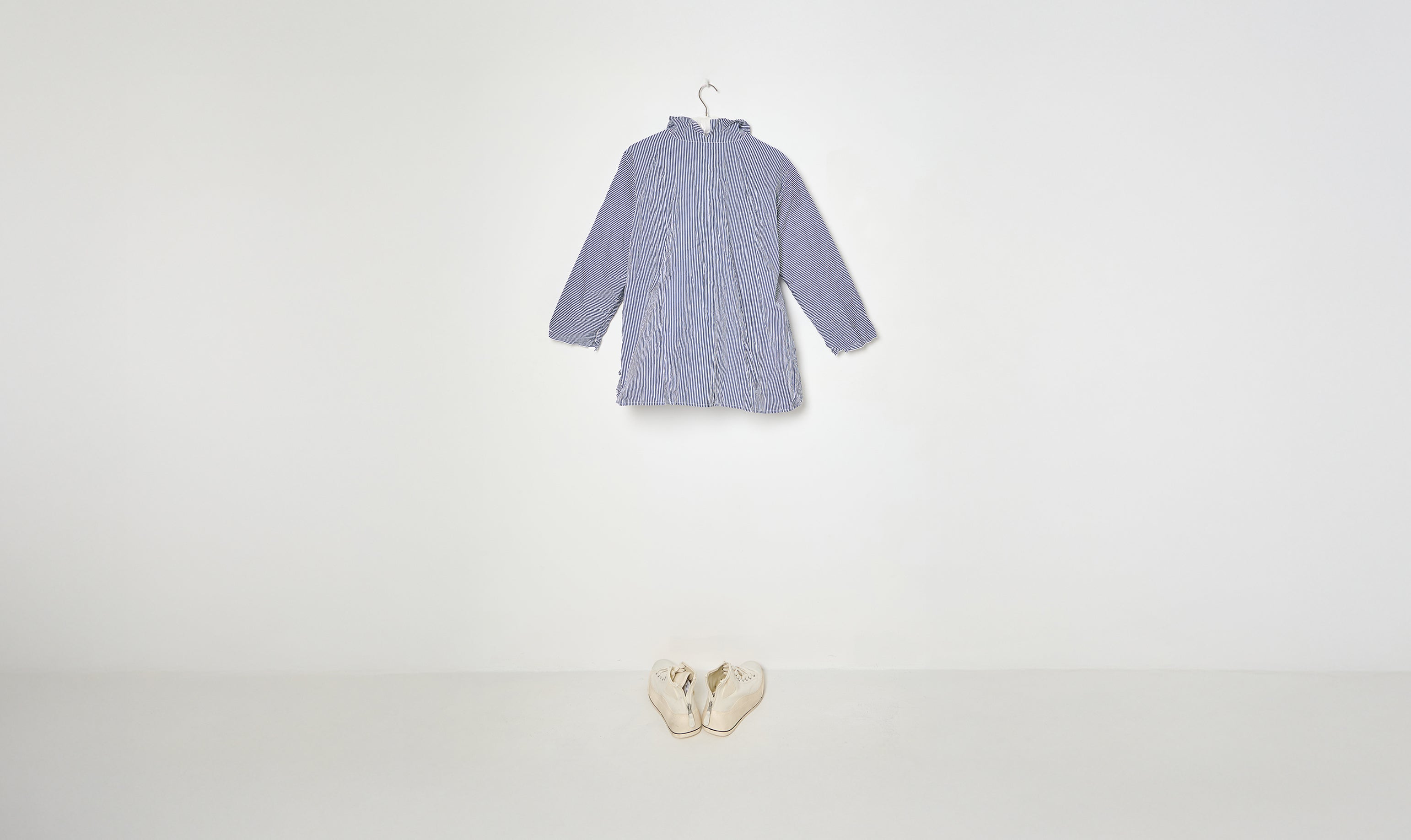 washed striped blue/white cotton blouse