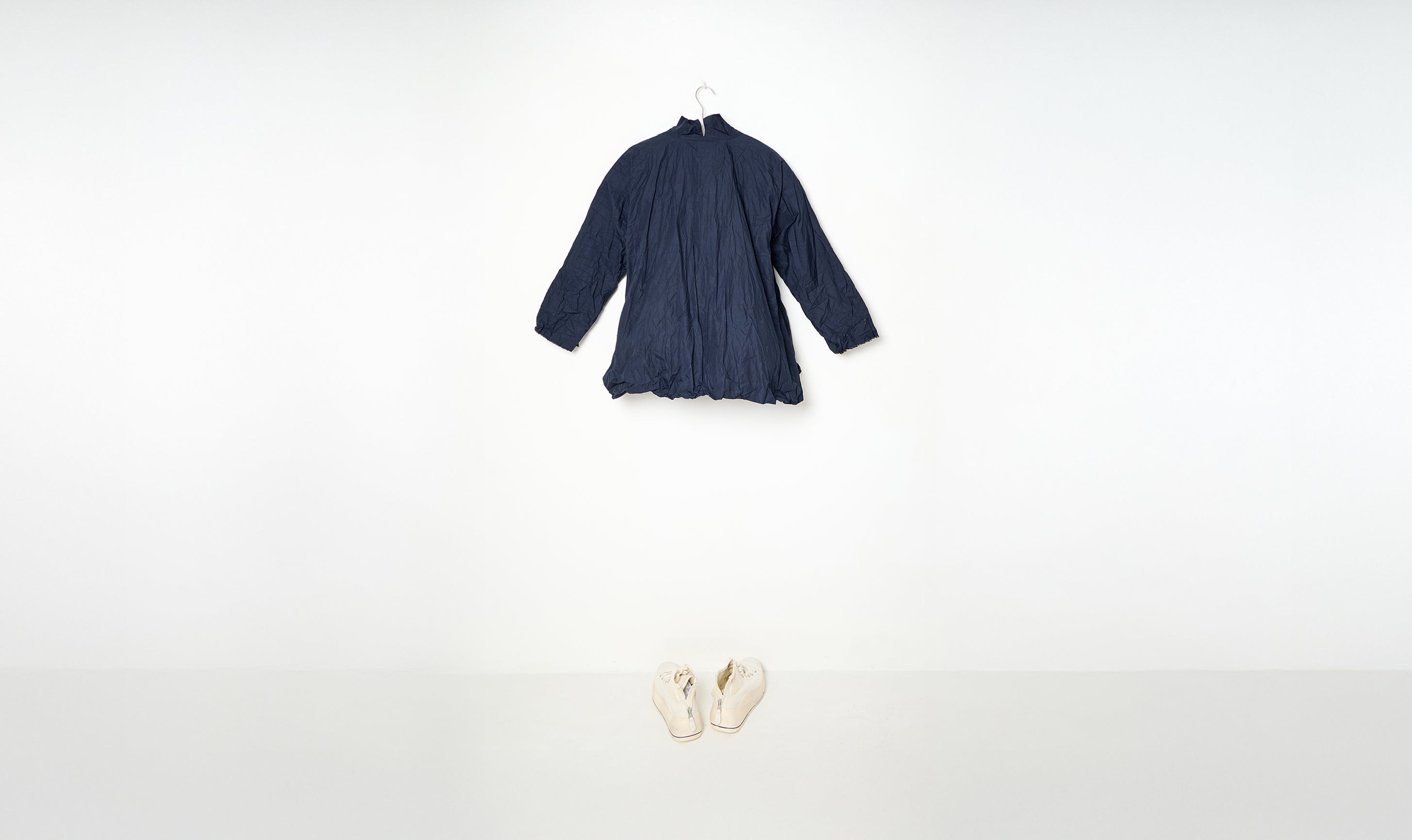 washed crinkled blue cotton shirt