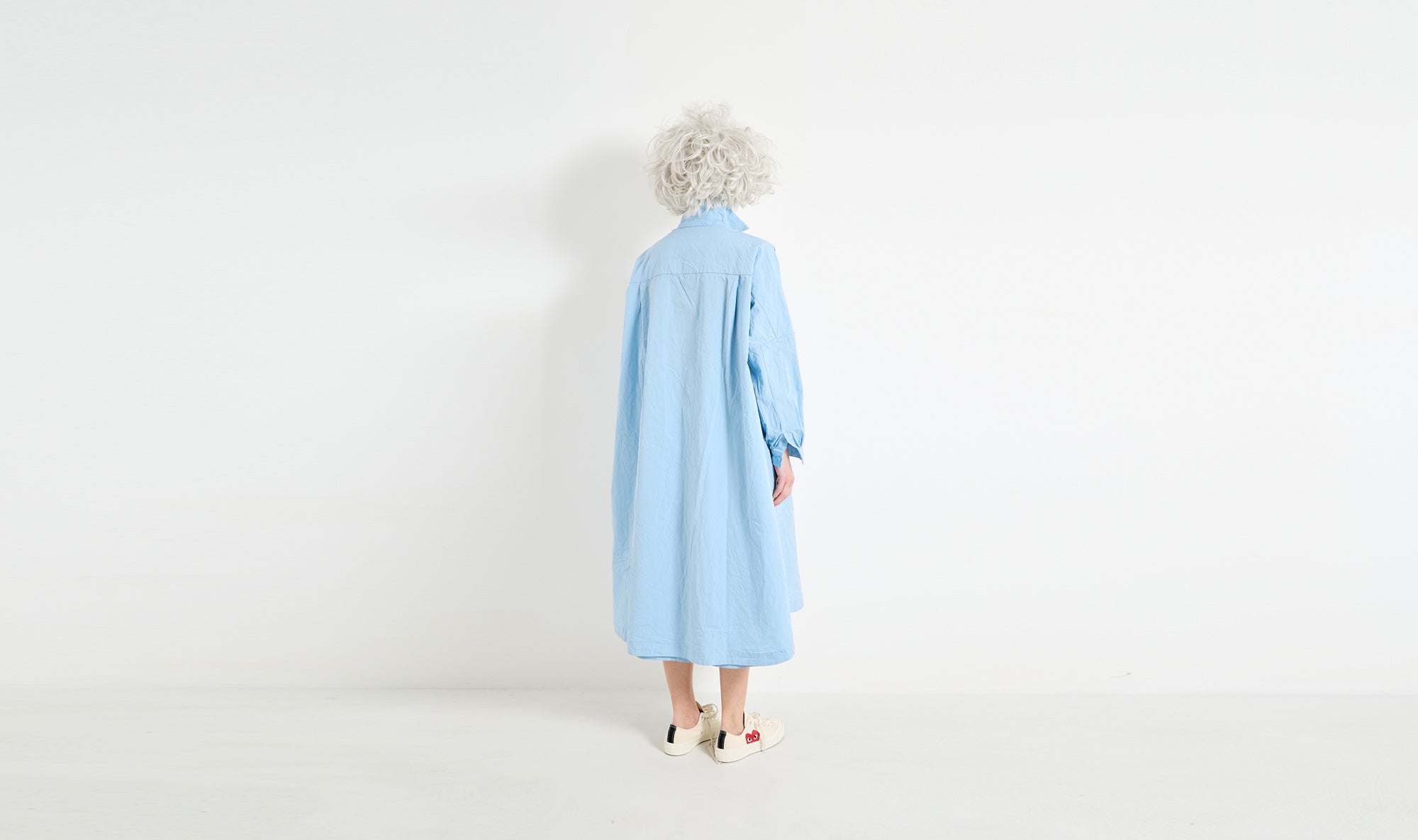 light blue cotton long shirt and skirt