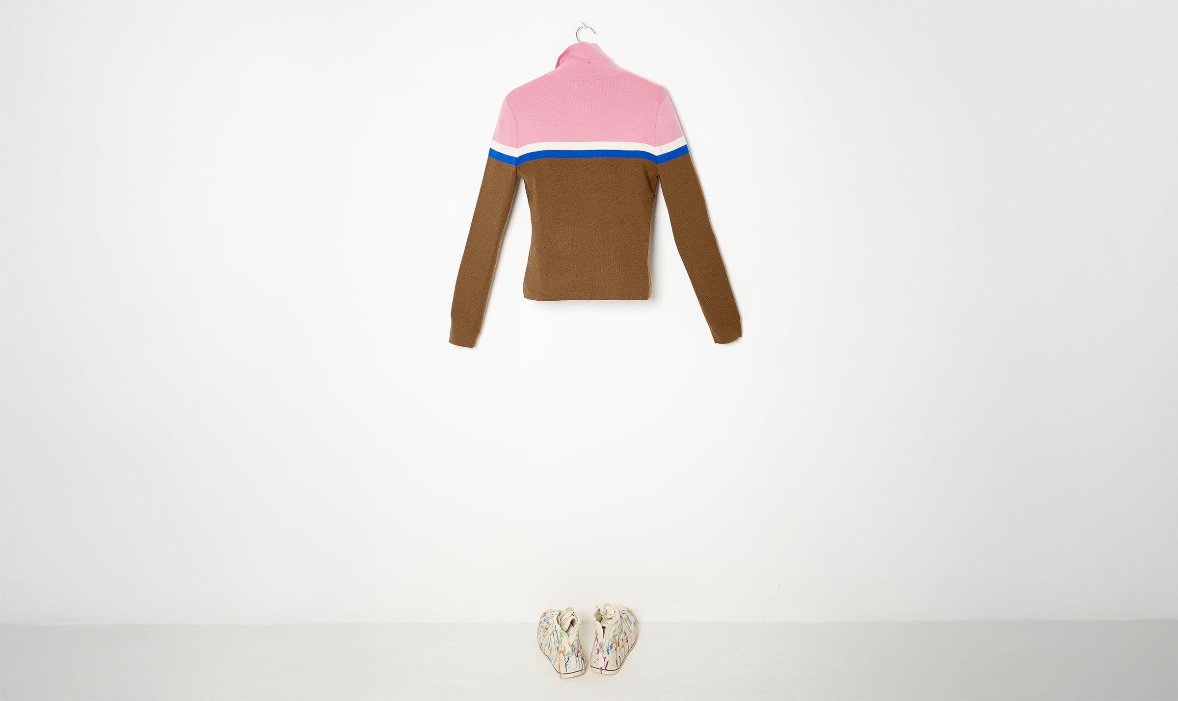 chocolate pink merino wool zipped sweather