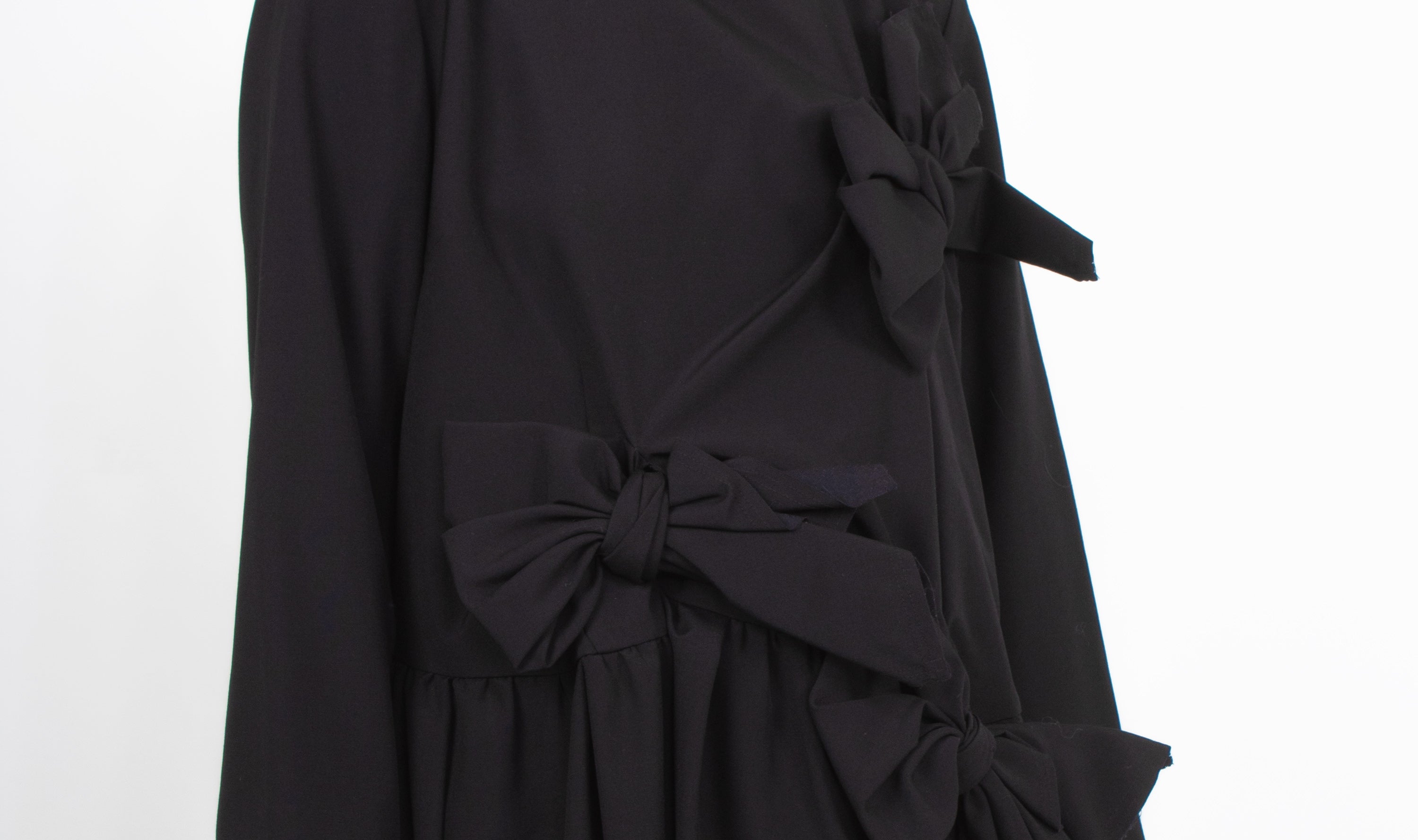 black wool gabardine dress