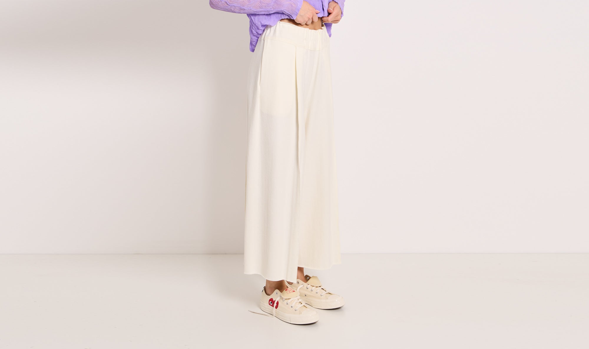 cream cotton blend trousers Après Paris