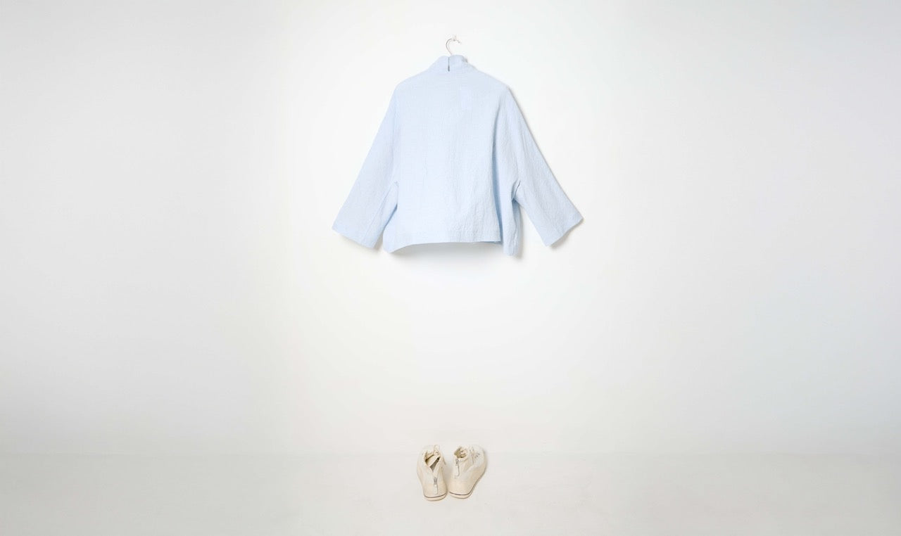 light blue poppy linen jacket