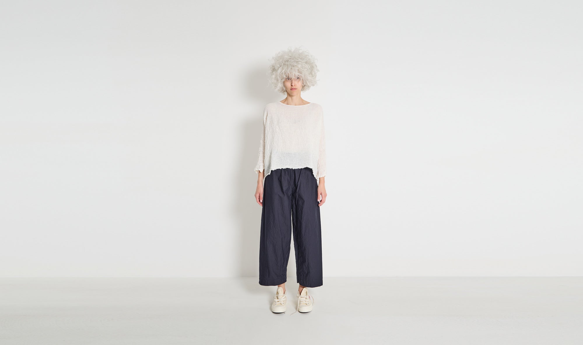 pantaloni cotone navy