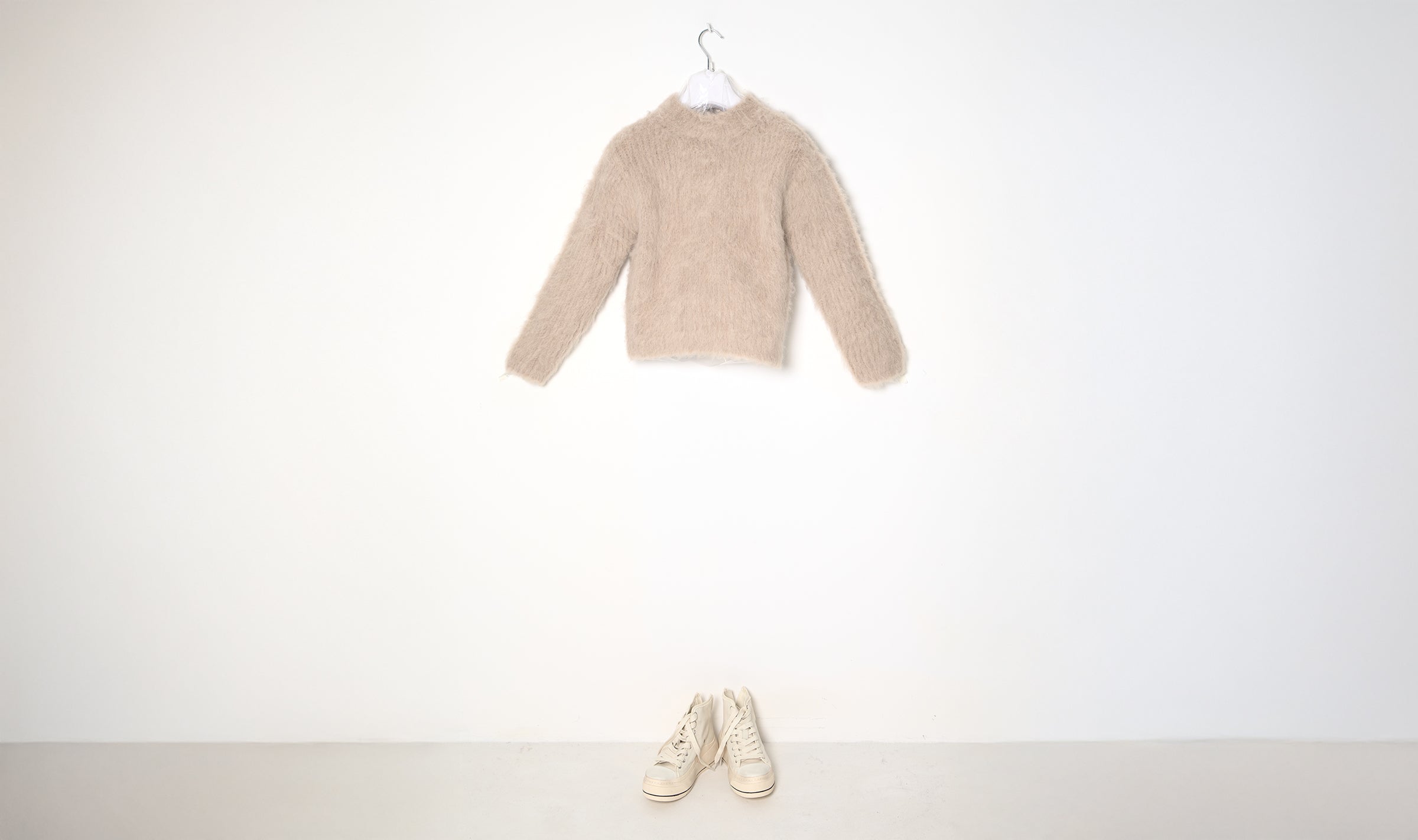 beige alpaca and wool sweather