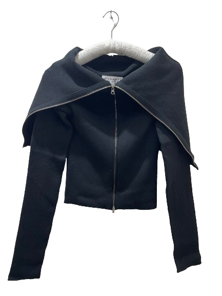 black ribbed cardigan