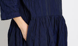 dark blue cotton dress