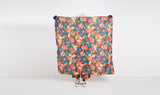 multicolor big flowers cotton scarf