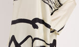 cream pattern silk tunic