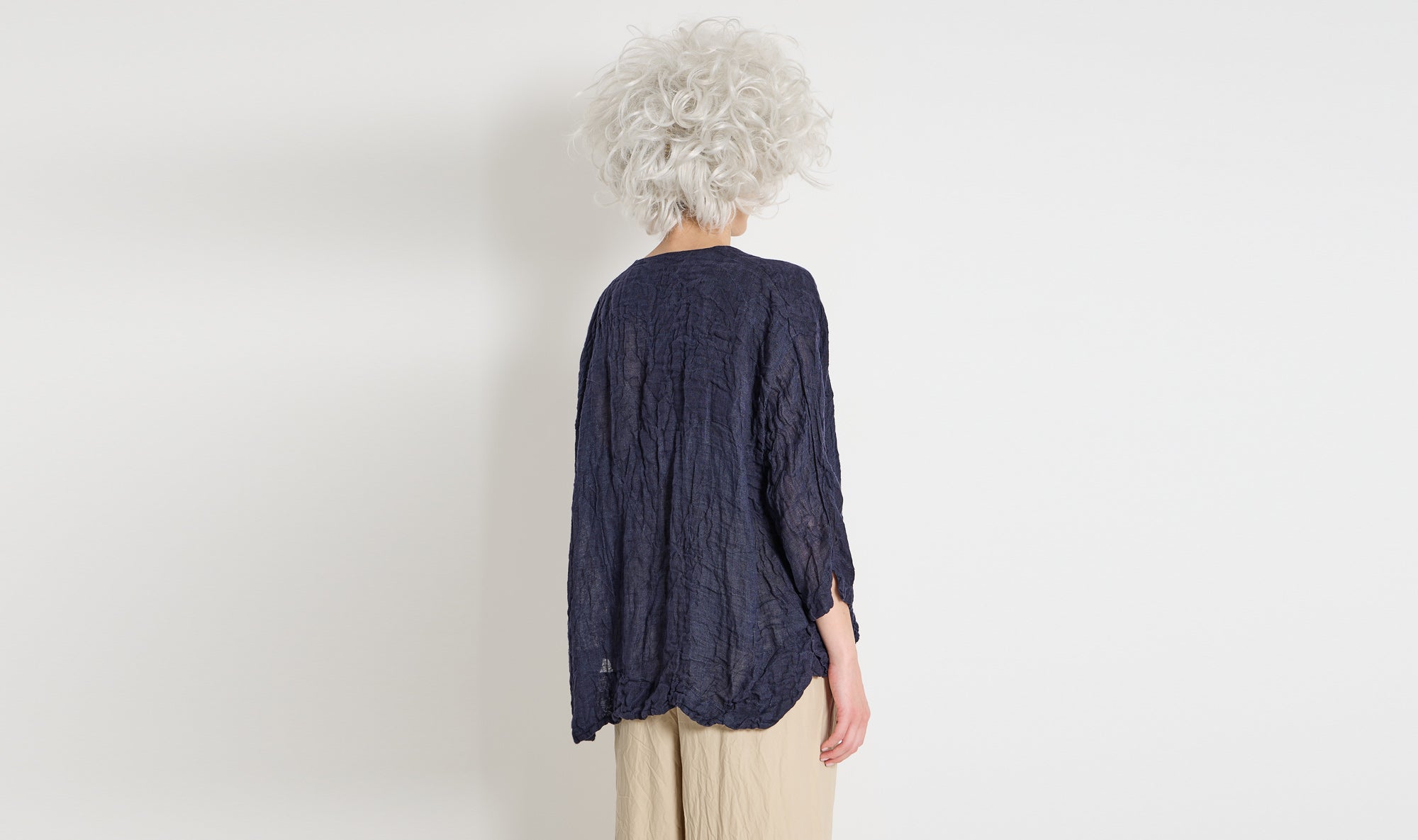 navy linen gauze tunic