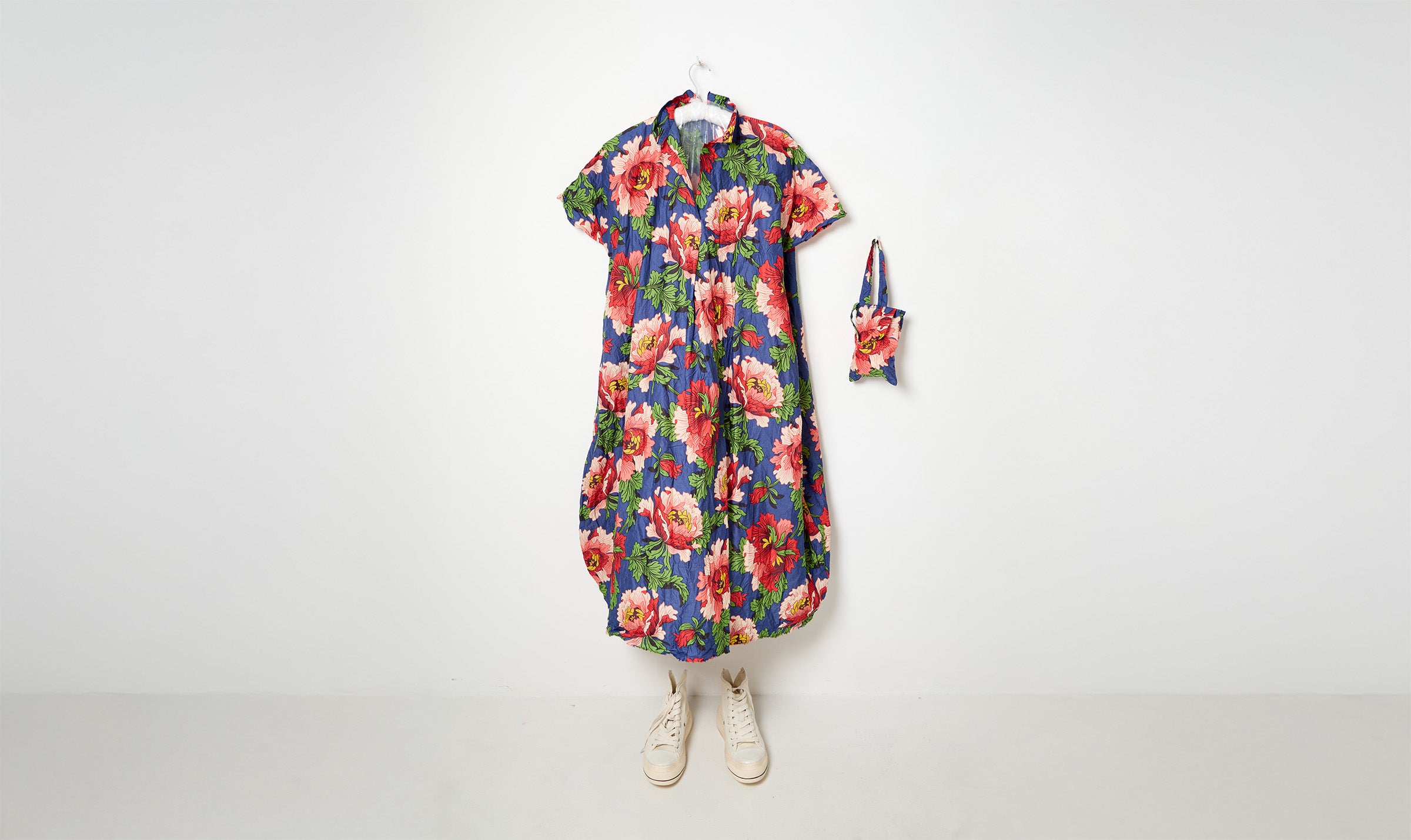 washed floral print cap sleeve dress