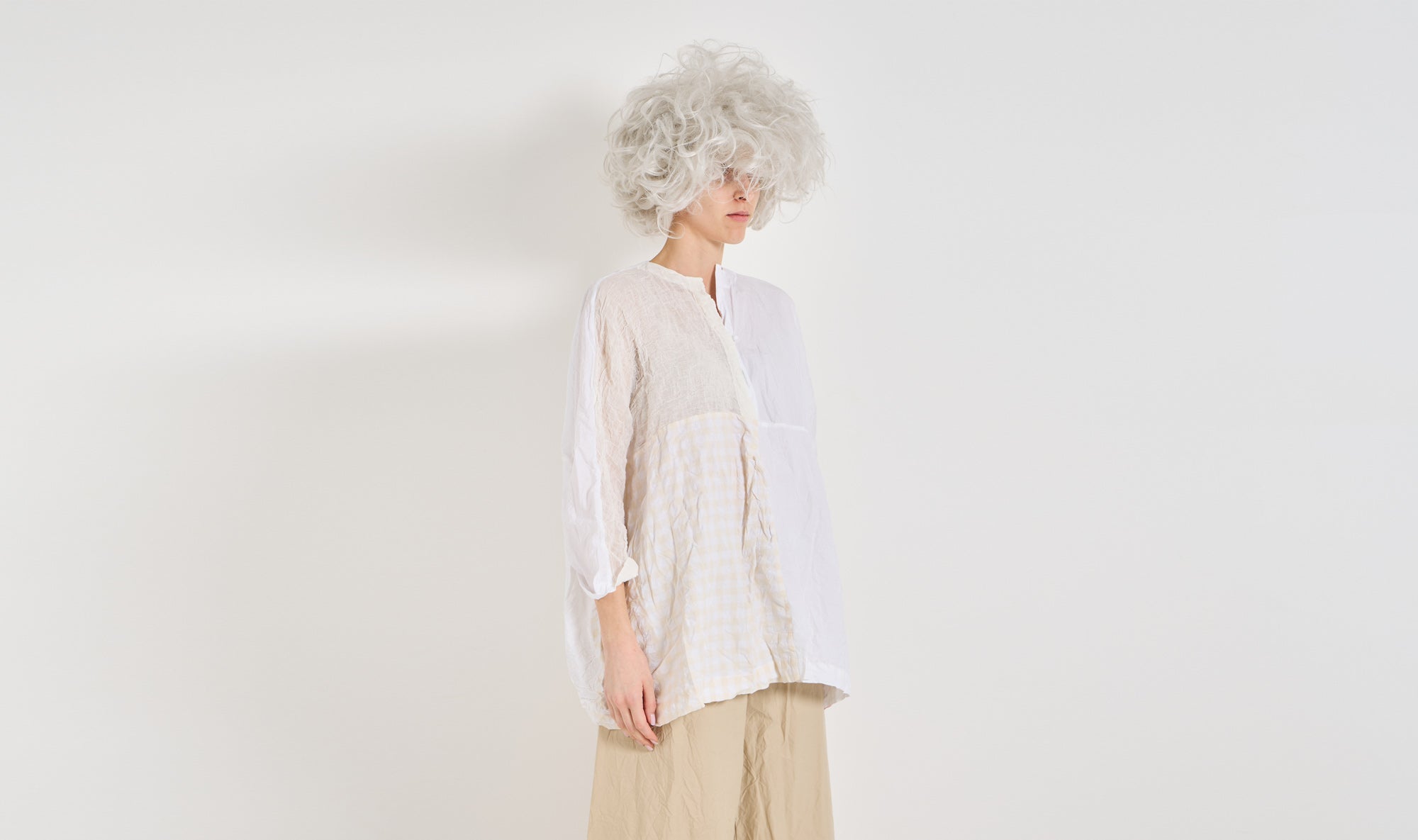 white check cotton tunic