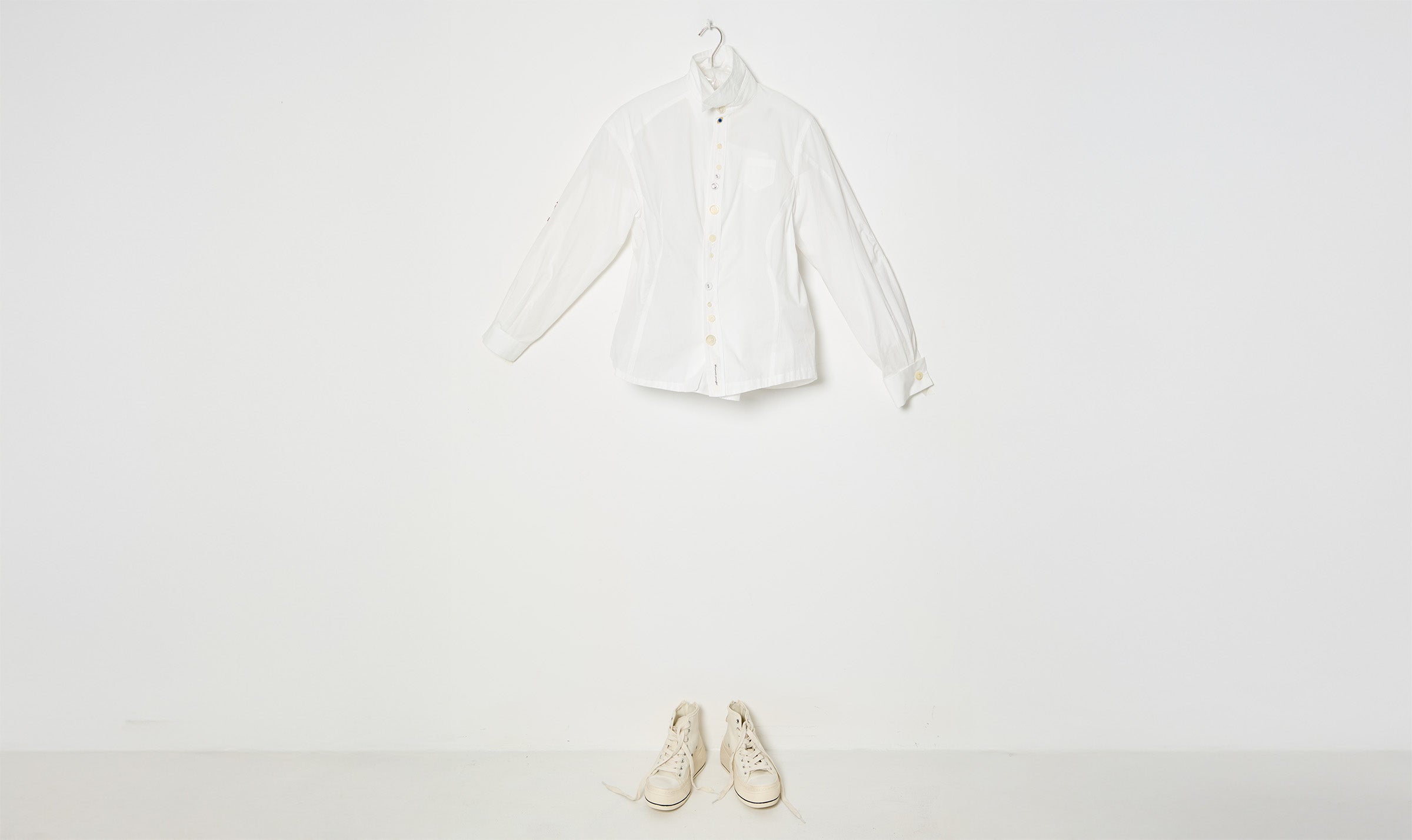 white cotton embroidered shirt