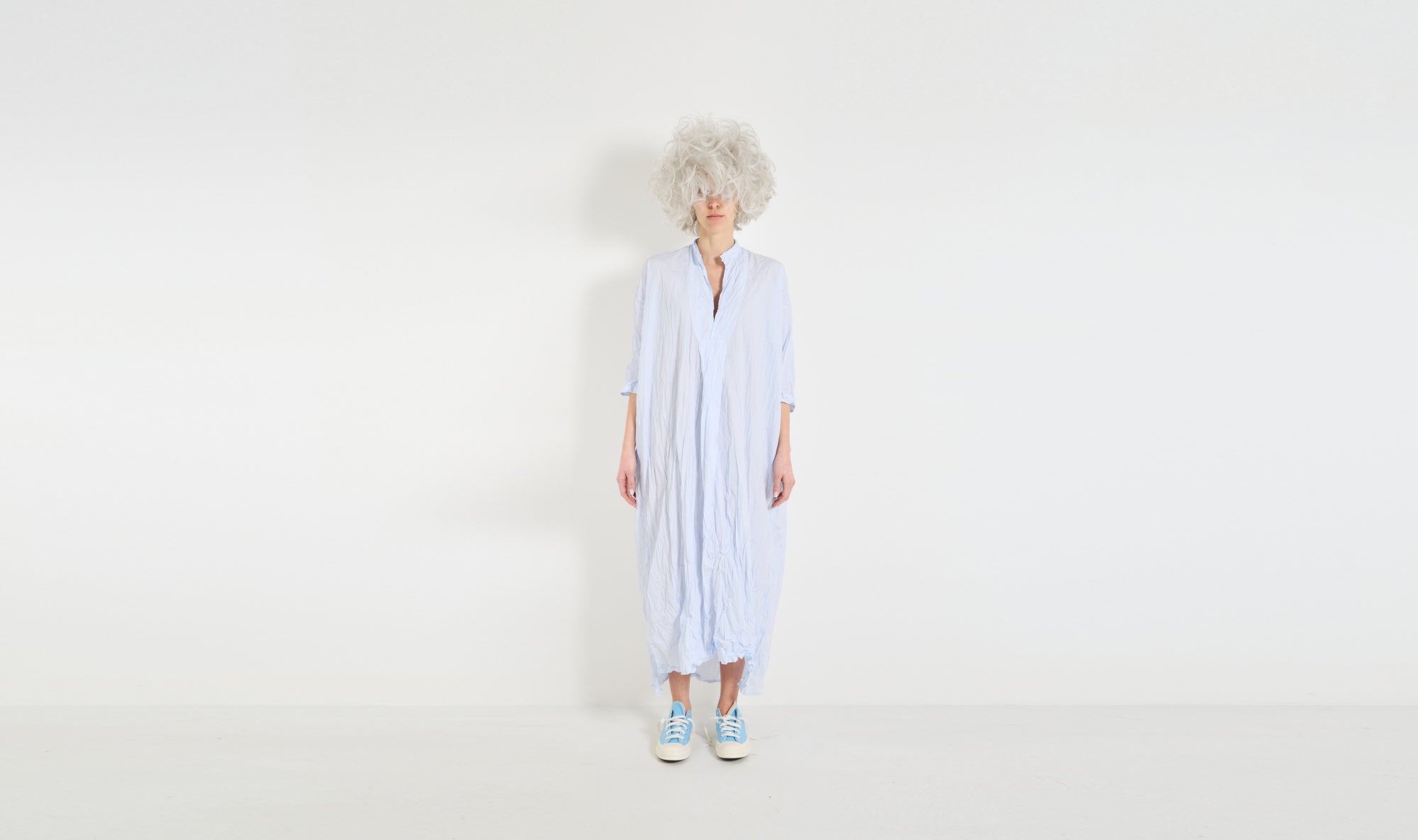 light blue stripes cotton dress