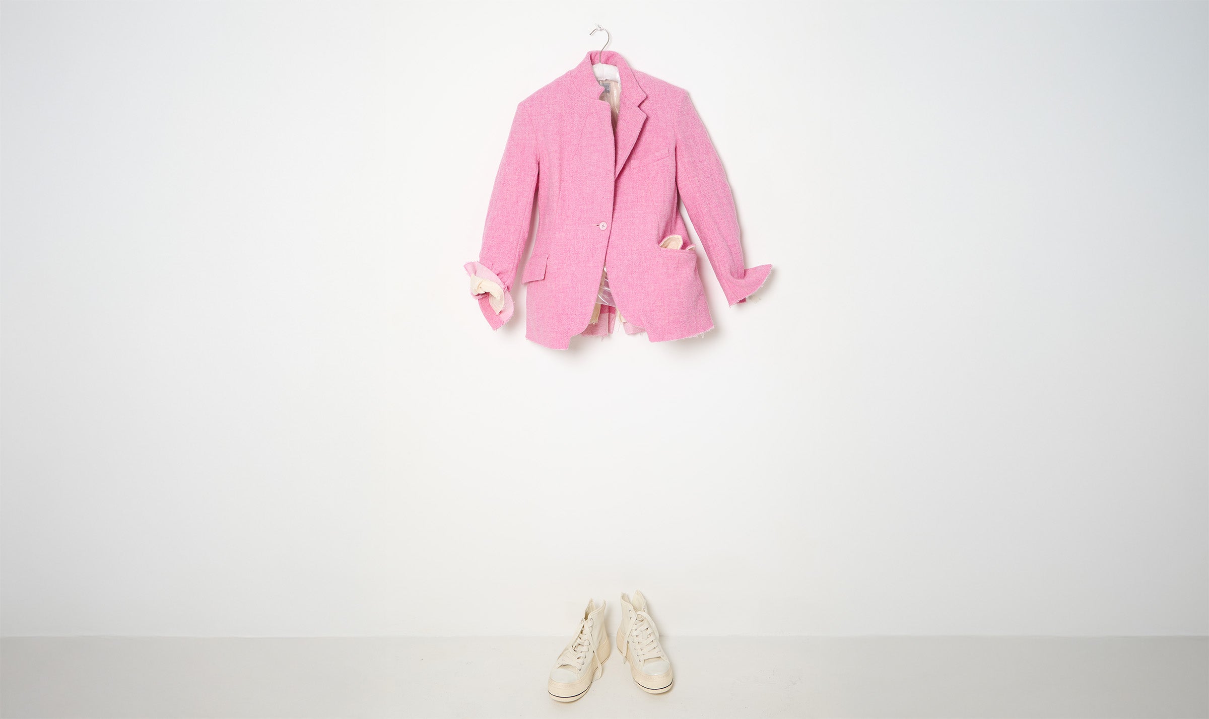 pink wool jacket