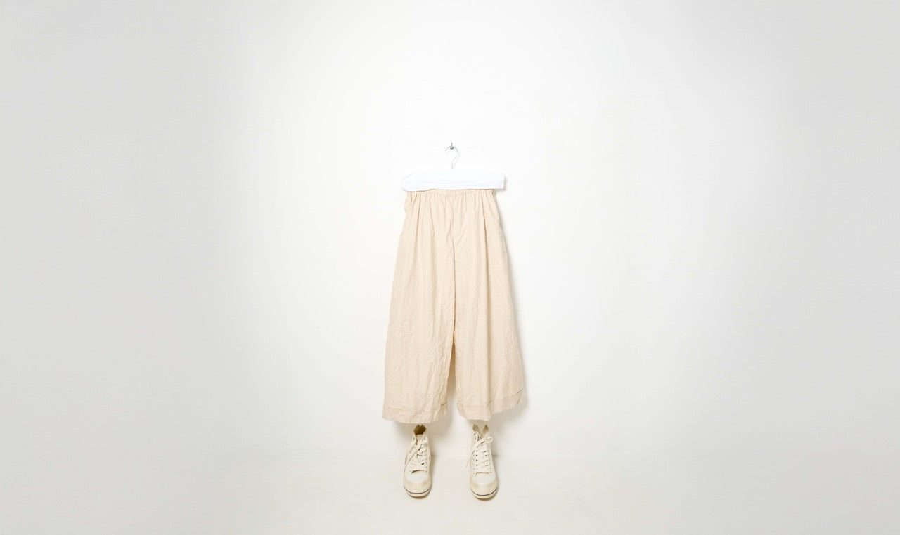 washed cotton cream pants