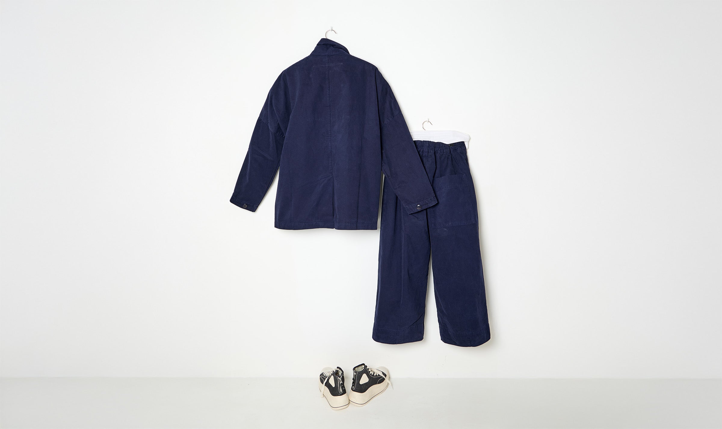 cotton twill ink blue work outfit