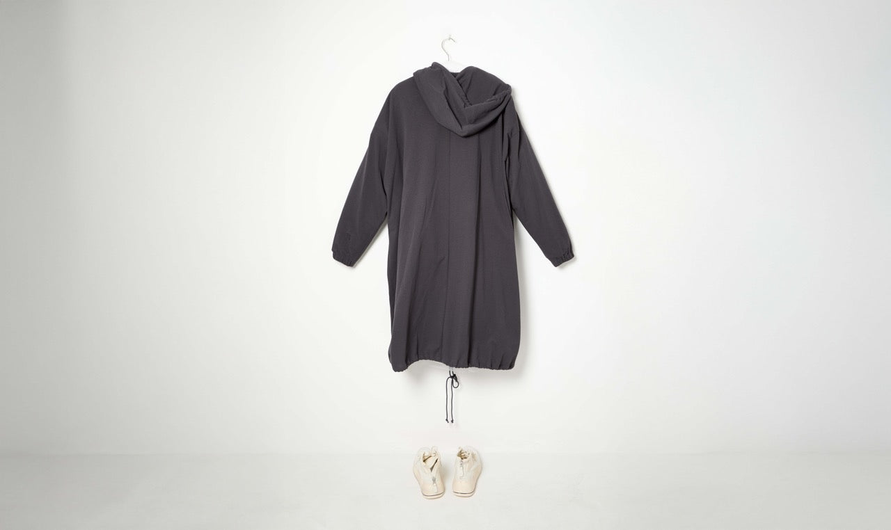 grey light cotton raincoat