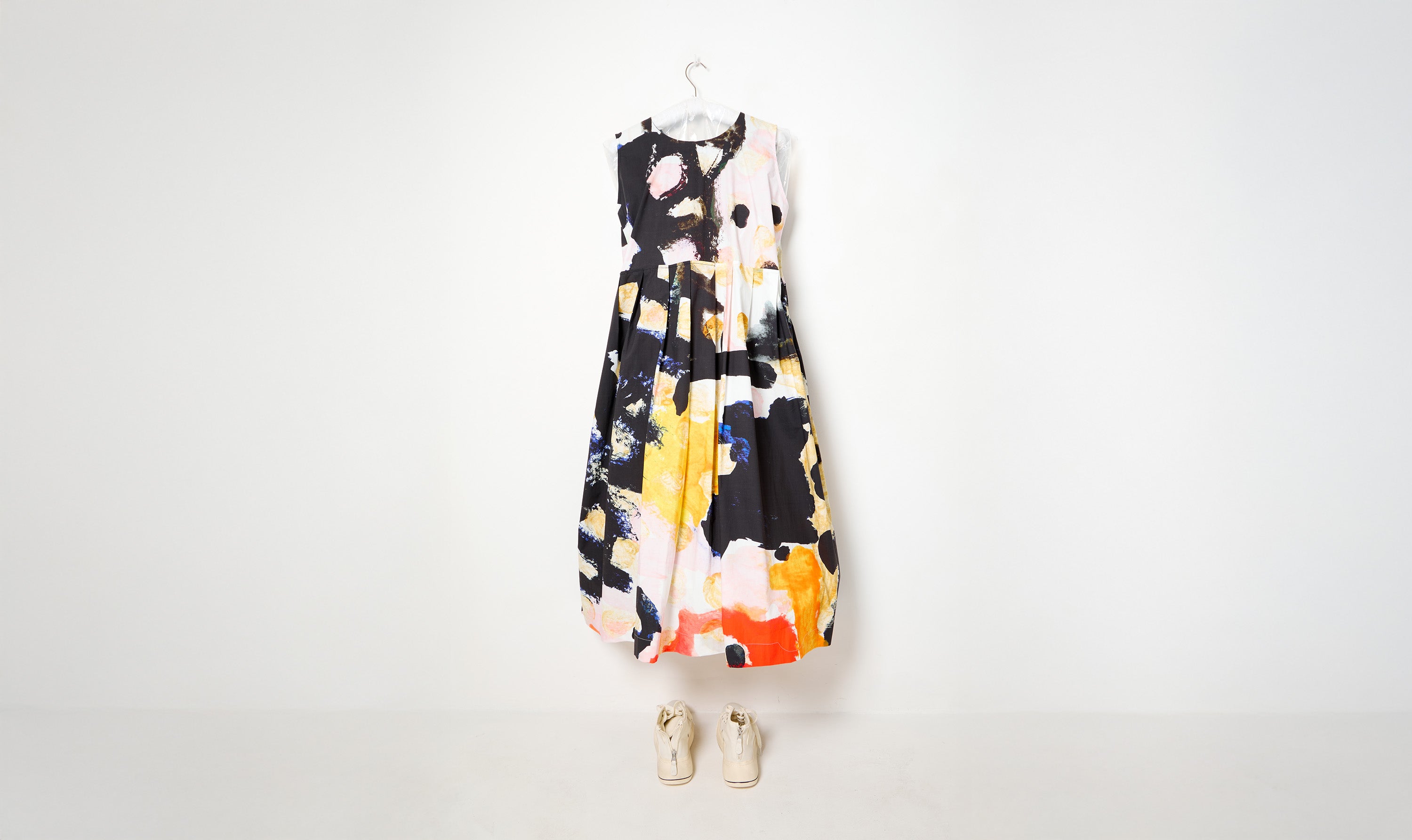 abstract print cotton sleeveless operaio dress