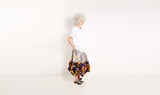 multicolor polyester ruffle skirt